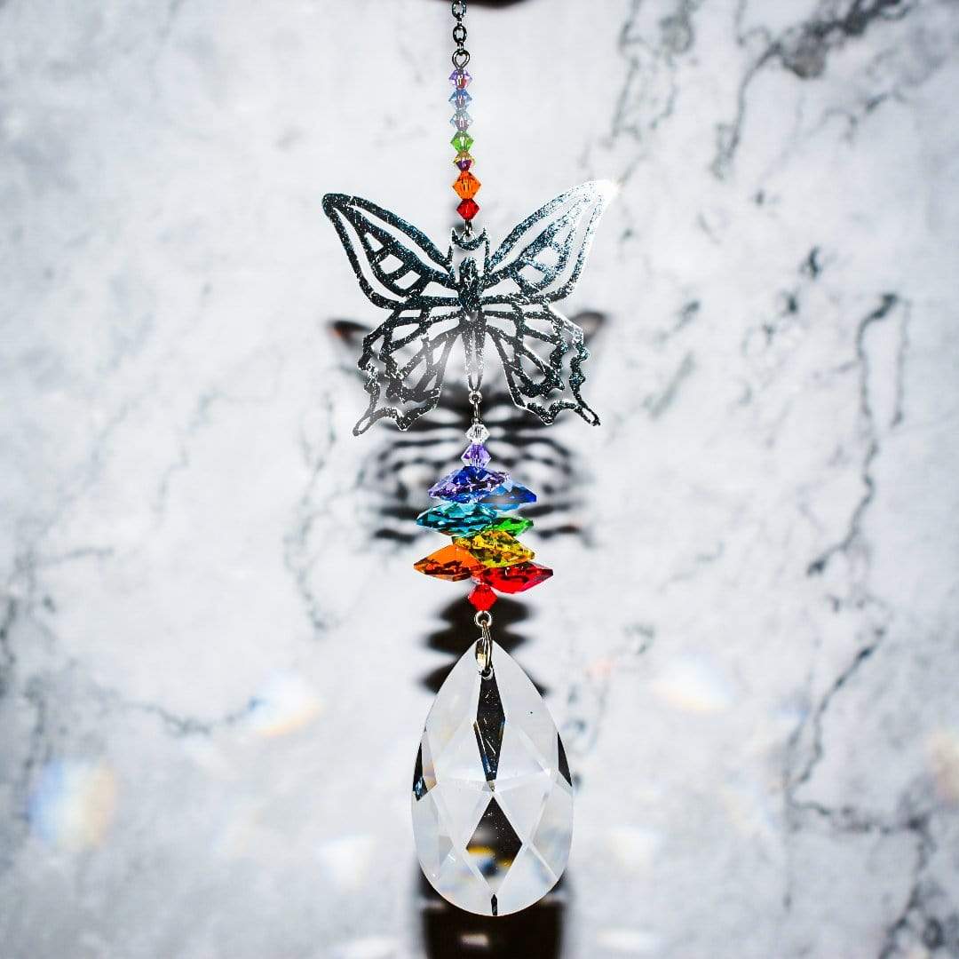Large Butterfly Hanging Crystal Fantasy Rainbow Maker with Swarovski® Crystal