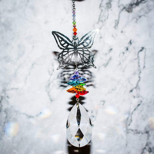 Large Butterfly Hanging Crystal Fantasy Rainbow Maker with Swarovski® Crystal